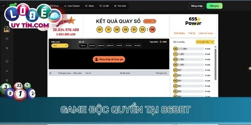 Lô Đề 86bet - Nhận Thưởng Lớn Để Trải Nghiệm Quay Số Thả Ga Cực Đã 4 Game độc quyền tại 86bet