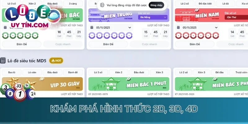 Khám phá hình thức đề 2D, 3D, 4D tại lô đề Top88