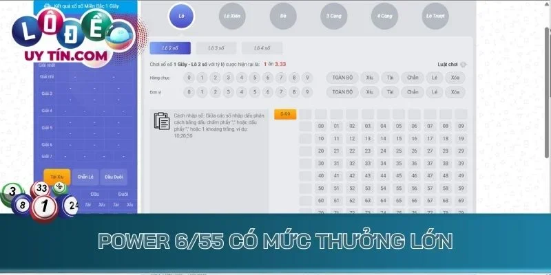 Lô Đề 8Live - Đổi Đời Ngay Lập Tức Chỉ Sau 1 Lần Quay Thưởng 3 Power 6/55 có mức thưởng lớn