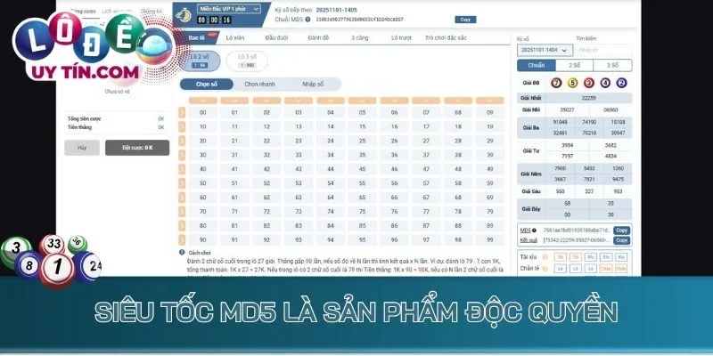 Siêu tốc MD5 là sản phẩm độc quyền lô đề vin88